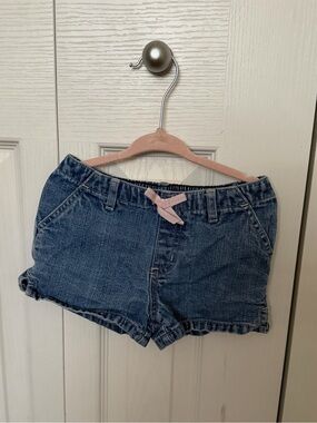 GAP Denim Shorts with Pink Bow Accent